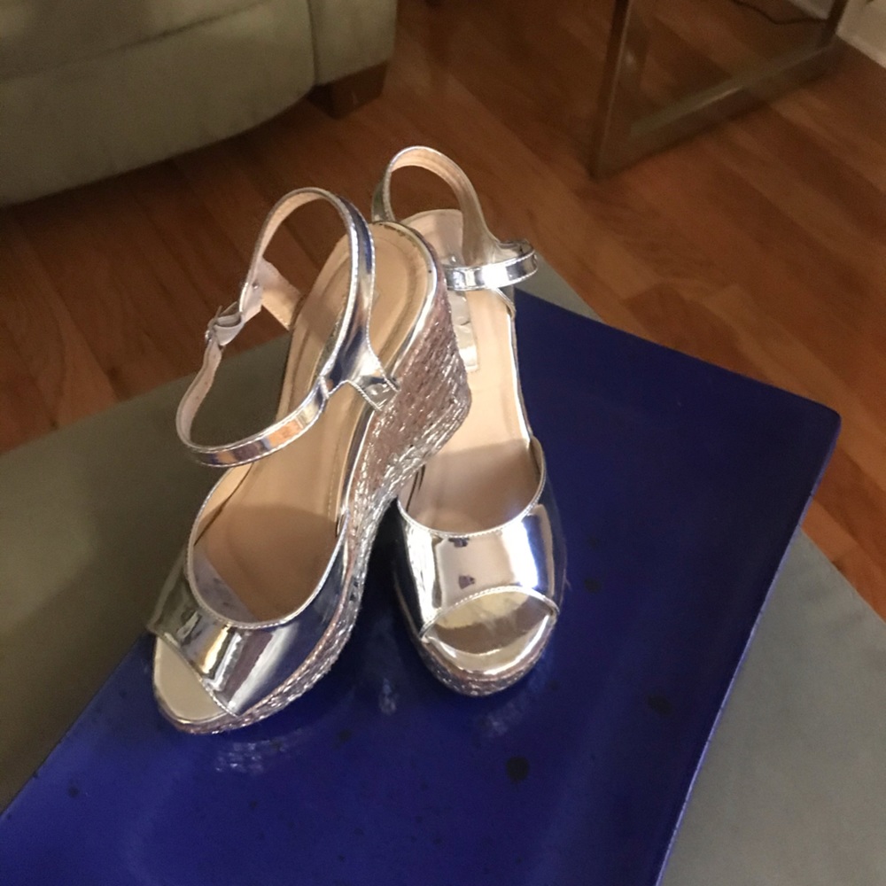 Silver Lauren Lorraine espadrille wedge